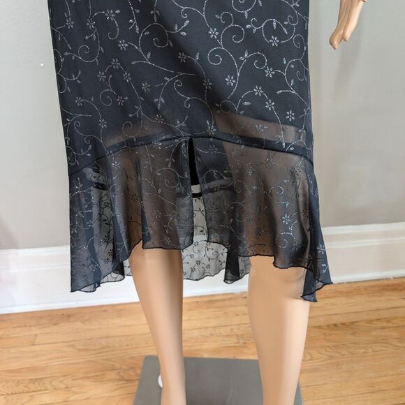 NWT Vintage 90s y2k Rampage Midi Dress Black Glitter Fairy Whimsygoth XL - Picture 7 of 13